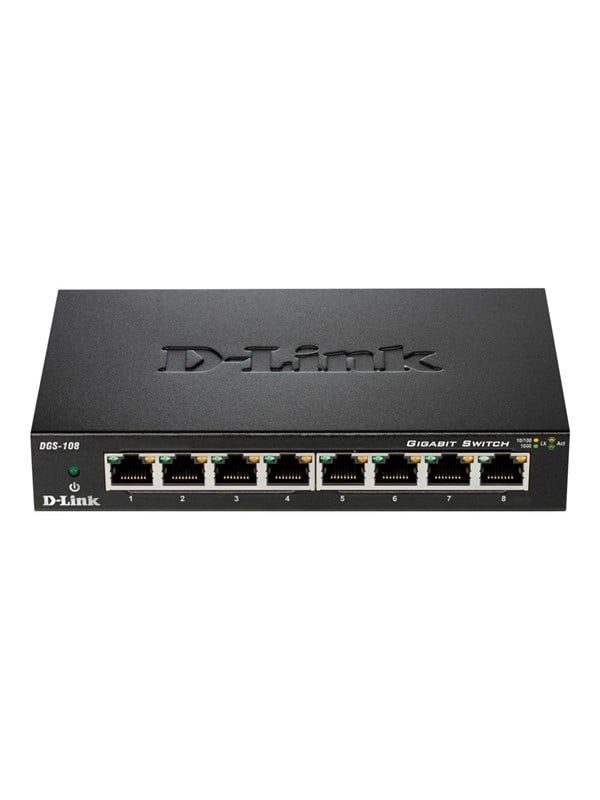 D-Link DGS-108 8-porttinen Gigabitin hallitsematon pöytäkytkin