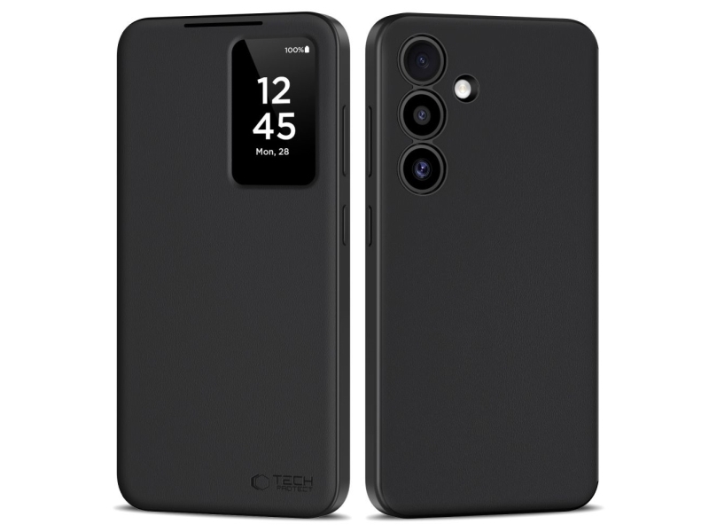 Tech-Protect Smart Wallet Case for Samsung Galaxy S25 - matt black