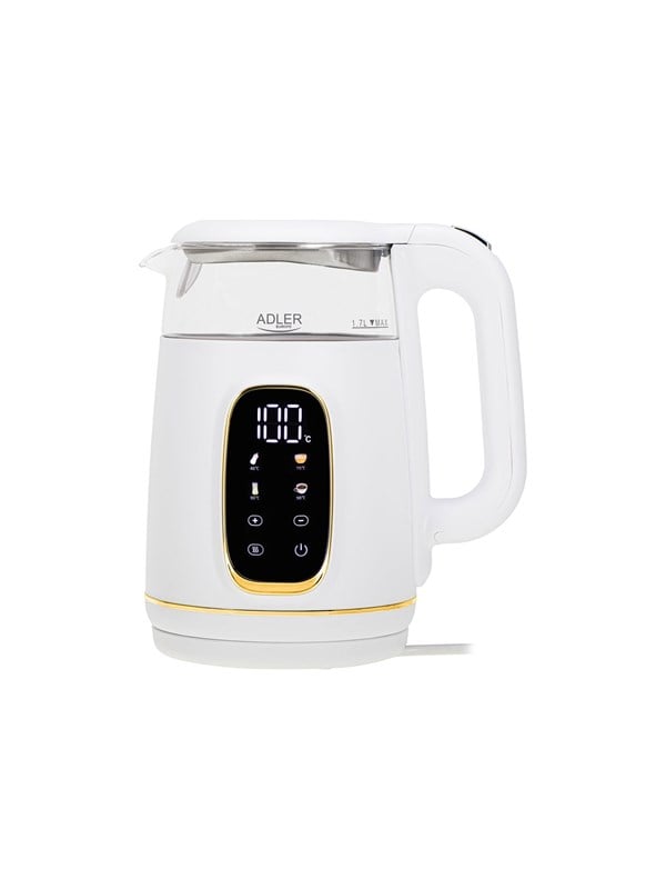 Adler Vedenkeitin AD 1305 - kettle - white/gold - Valkoinen/kulta - 2200 W