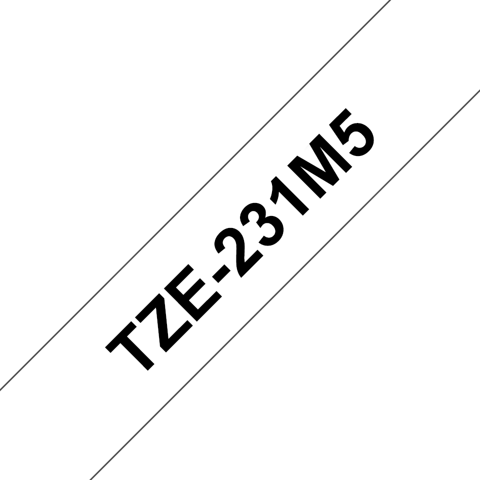 Brother TZe 231 - Black on white - Roll (1.2 cm x 8 m)