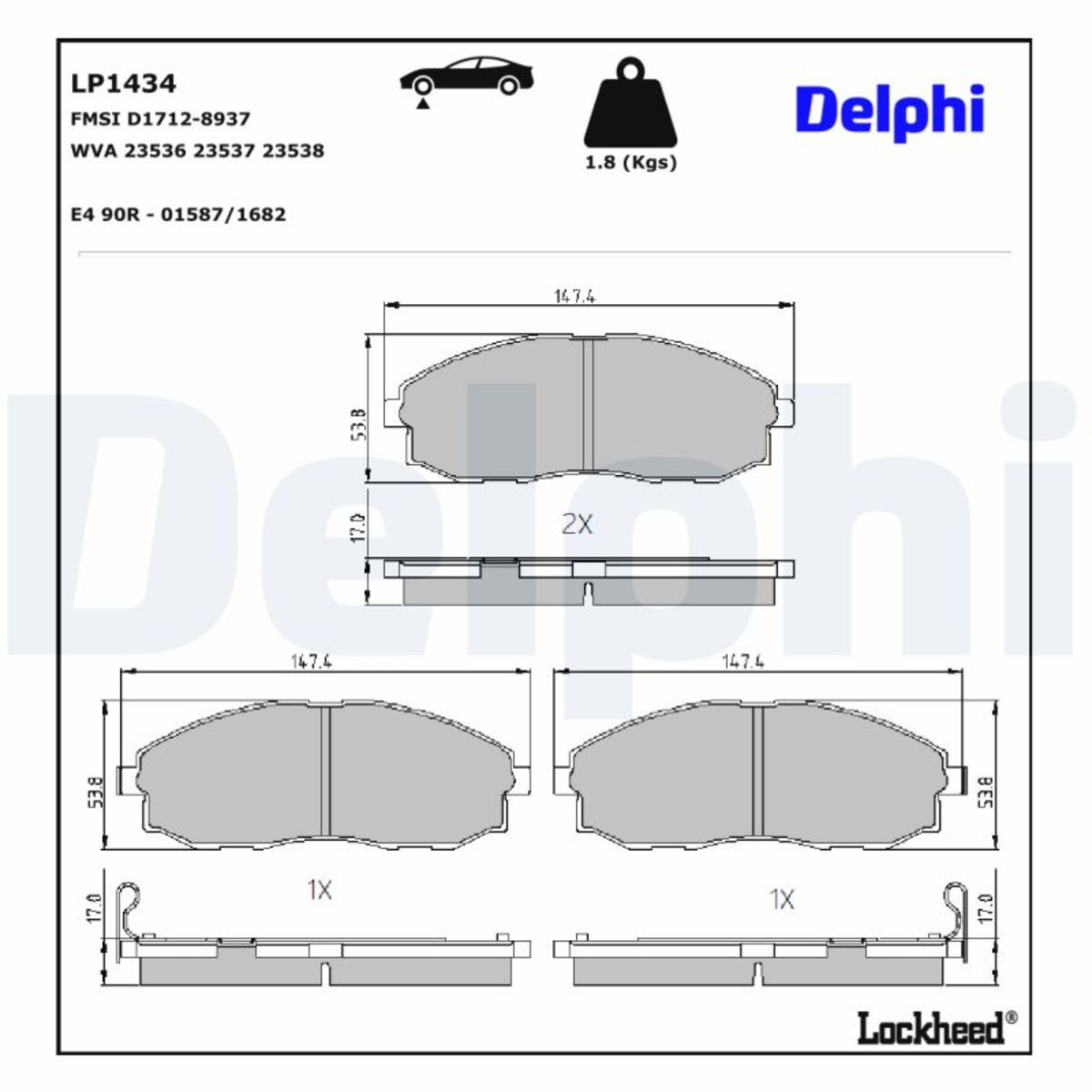 Jarrupalat, levyjarru DELPHI LP1434
