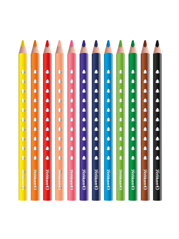 Pelikan 12 col.pencils SILVERINO triangular.thick BSD12DN