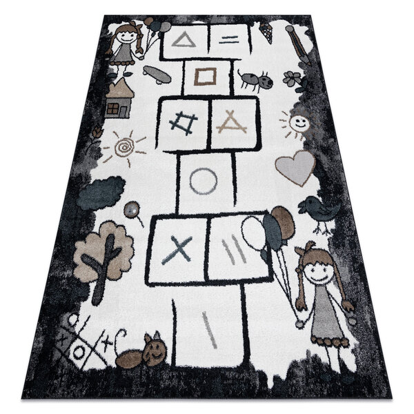 Matot Rugsx Matto FUN Hop lapsille, Klasy, eläimet musta 160x220 cm 160x220 cm