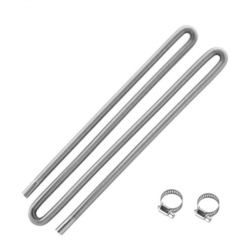 VEVOR Exhaust Hose, 3000mm Stainless Steel Exhausts Hose, Diesel Heater Flexible Exhaust Pipe with 2 Hose Clamps, Exhausts Hoses Kit Diesel Heater Accessories for 2KW 5KW 8KW Diesels Heaters