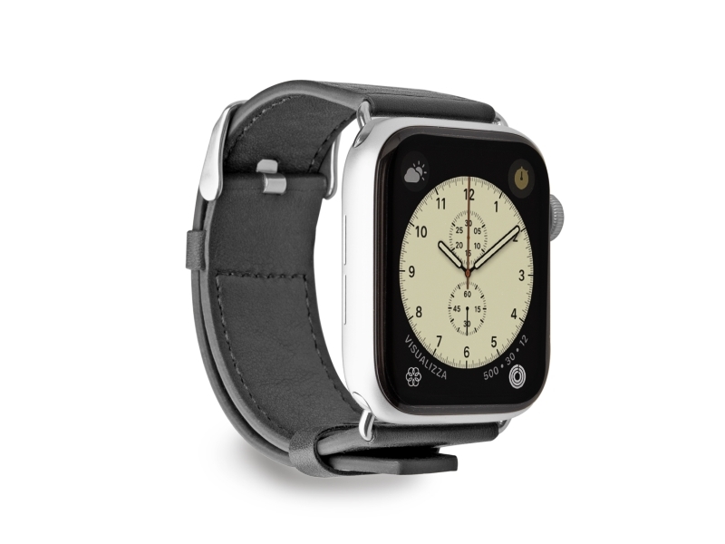 SBS Eco Leather urrem til Apple Watch 42/44/45/49mm. Sort