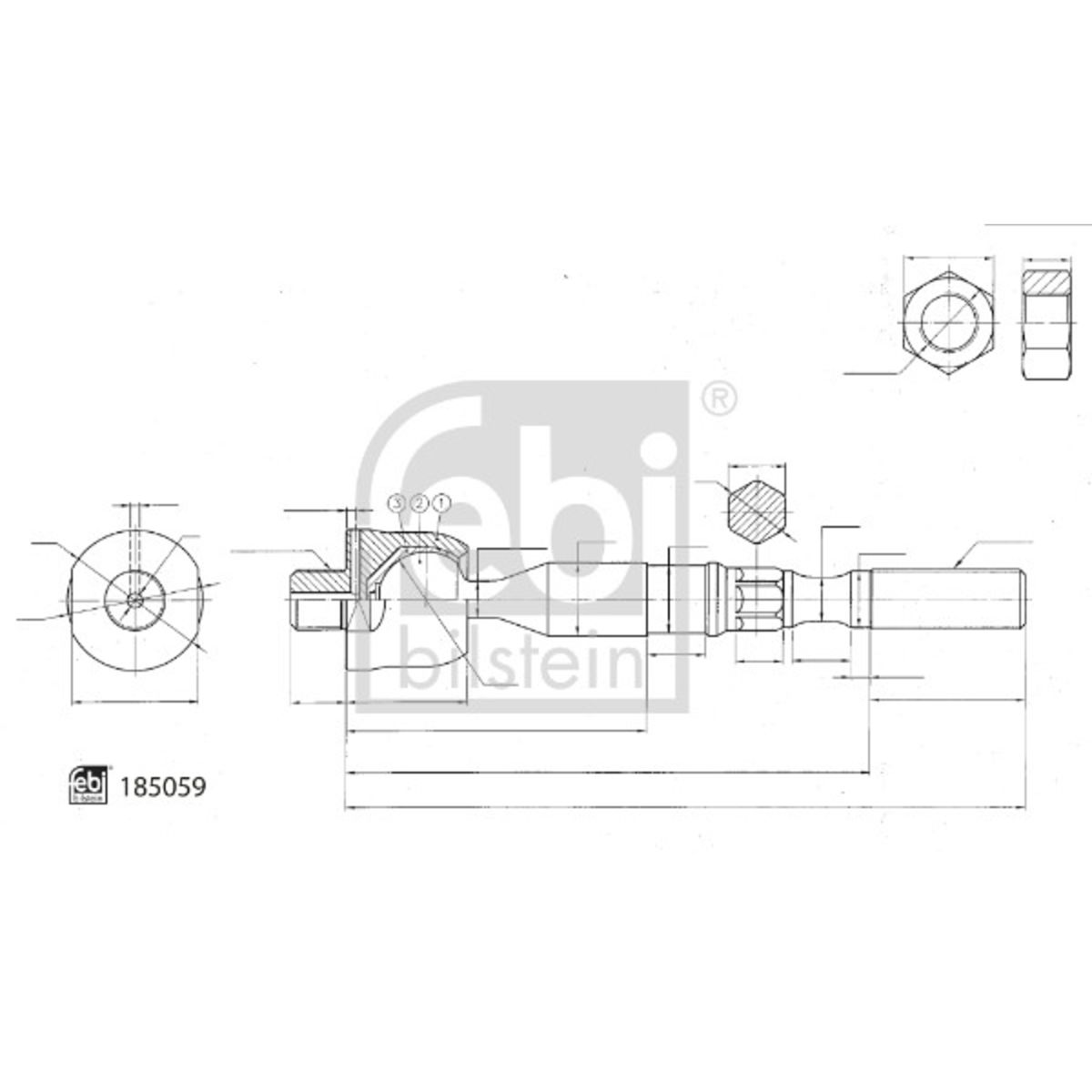 Raidetangon pää, suora FEBI BILSTEIN 185059
