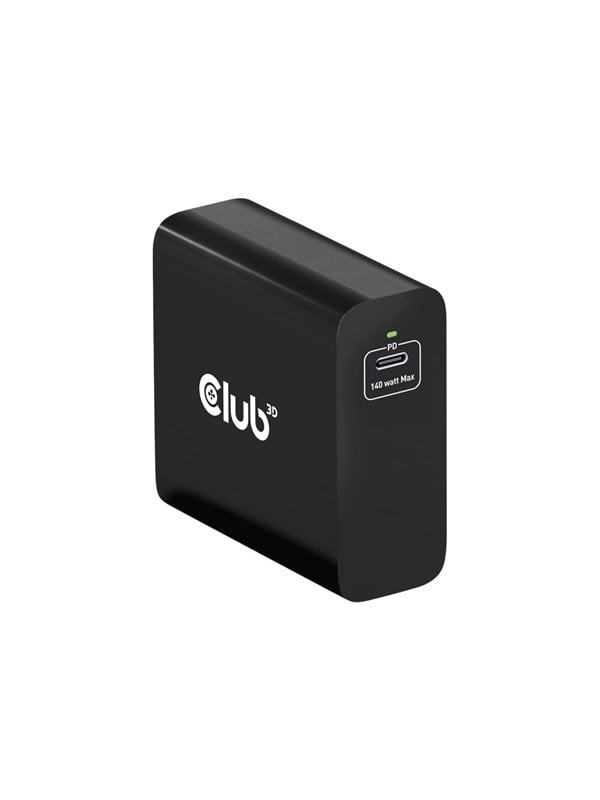 CLUB 3D 140 Watt GaN USB-C PD 3.1 -virtalähde, musta