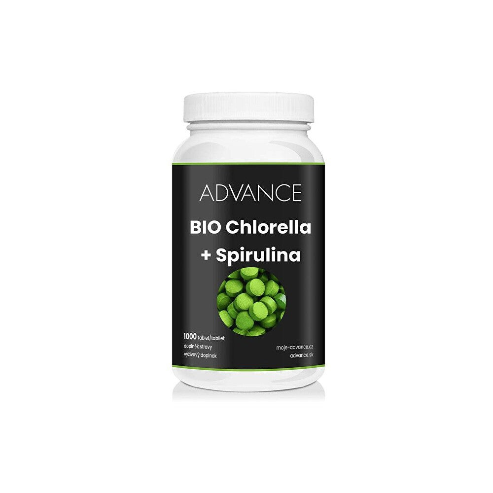 Advance nutraceutics Chlorella + Spirulina BIO 1000 tablettia
