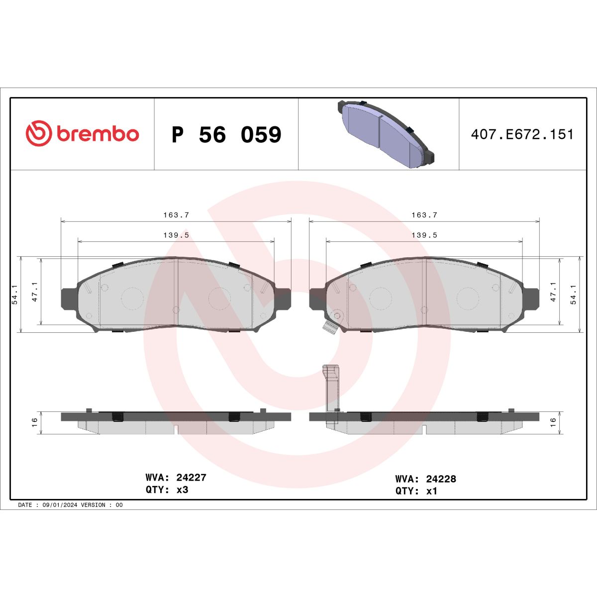 Jarrupalat, levyjarru BREMBO P 56 059