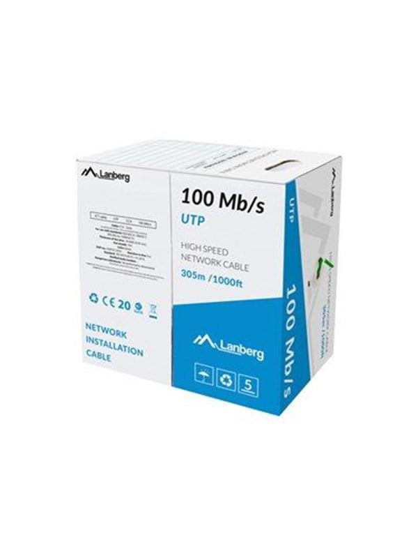 Lanberg bulk cable - 305 m - green - Vihreä - 305m