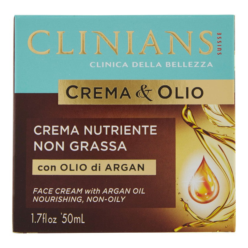 Clinians Crema&Olio Ravitseva Ei-Rasvainen Voide Arganöljyllä 50 ml