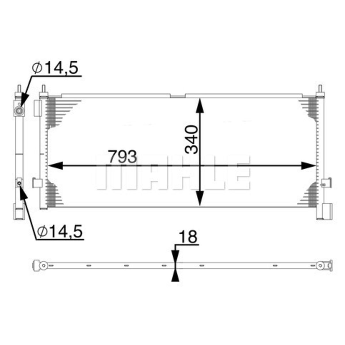 Lauhdutin, ilmastointilaite MAHLE AC 532 000S
