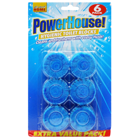 PowerHouse Hygieeniset Siniset WC-puhdistusblokit – 6 kpl