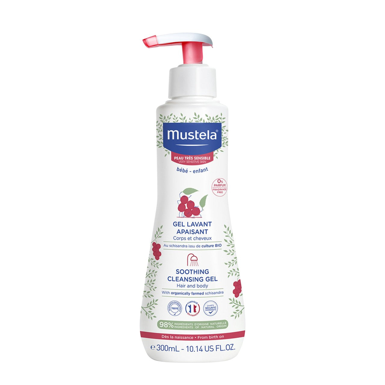 Mustela Bébé Soothing Cleansing Gel Hair & Body -suihkugeeli - 300ml