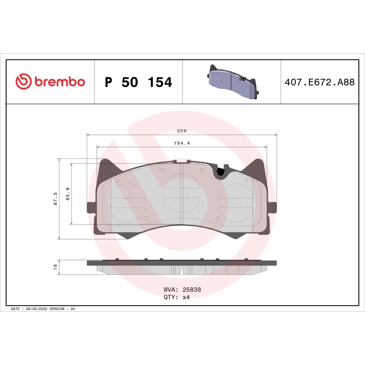 Jarrupalat, levyjarru BREMBO P 50 154