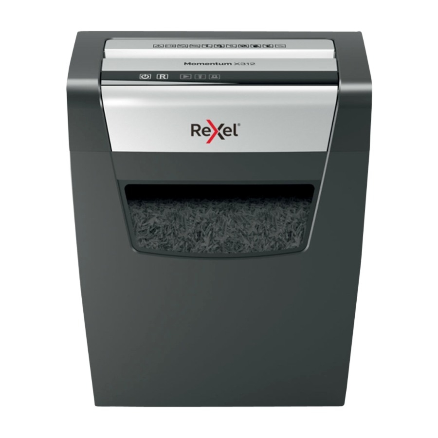 Rexel Momentum X410 paperisilppuri, P4, Silpuksi leikkaava, 4 x 28 mm, 23 L, 225 arkkia, 62 dB, Painikkeet