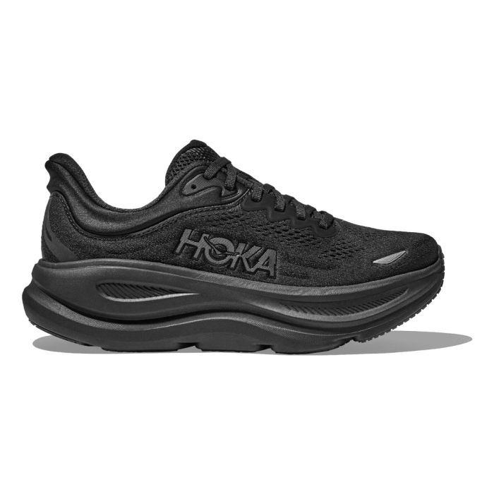 HOKA® Bondi 9 juoksukengät 44 musta miehet - mukautuva ja iskunvaimennettu optimaaliseen juoksukokemukseen