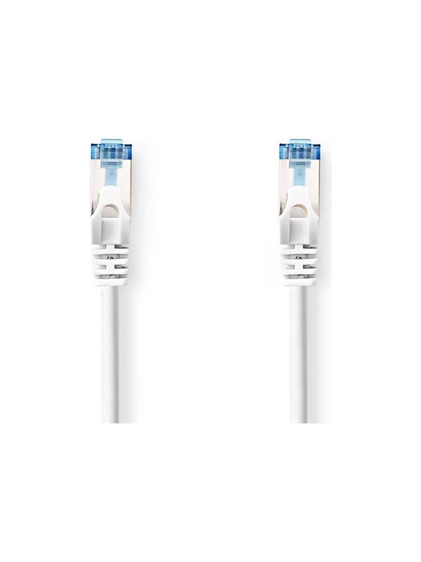 Nedis CAT6a verkkokaapeli | S/FTP | RJ45 uros | RJ45 uros | 2.00 m | Snagless | Pyöreä | LSZH | Valkoinen | Label