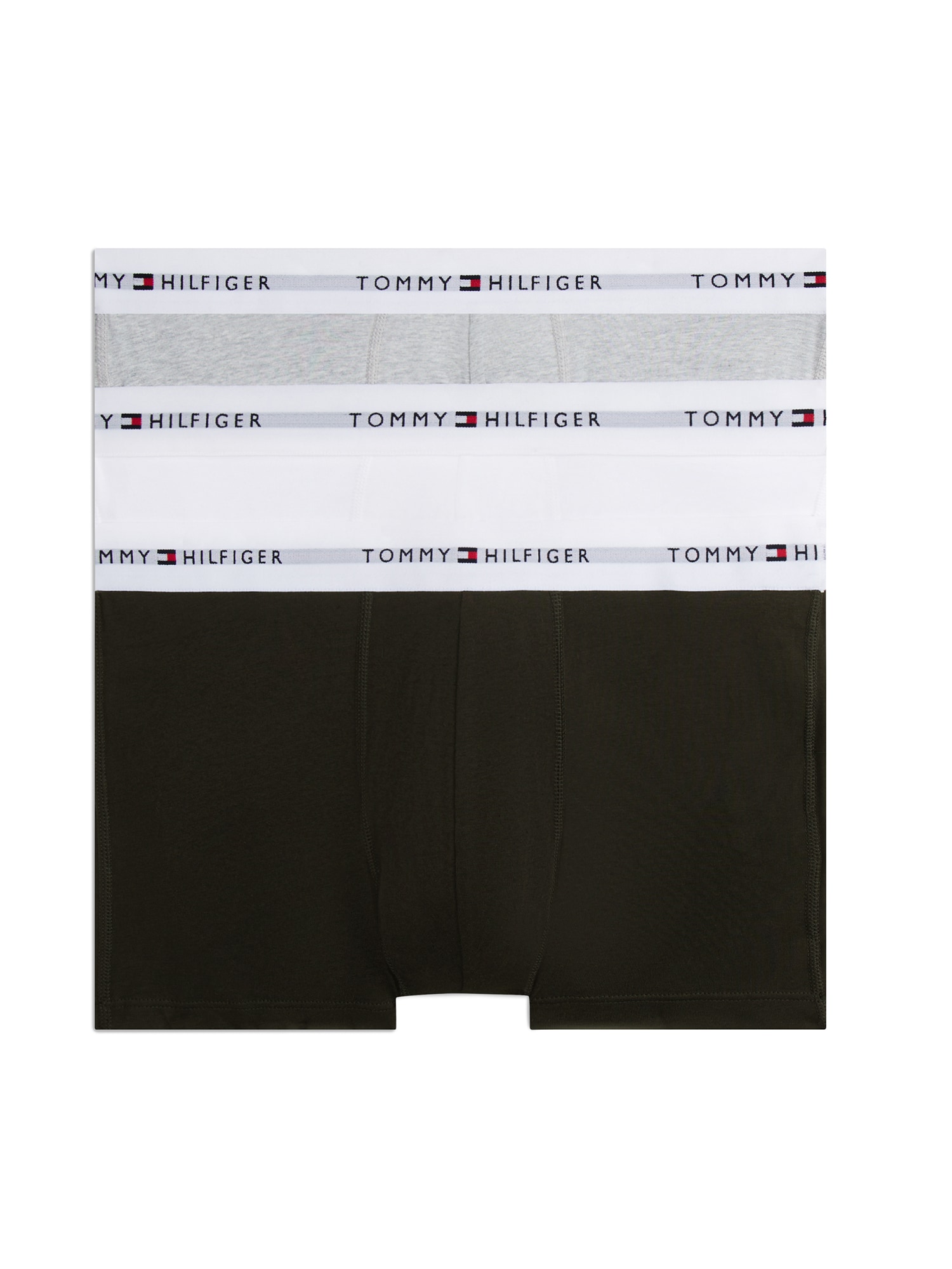 Tommy Hilfiger Underwear Bokserishortsit 'Essential'  meleerattu harmaa / musta / valkoinen
