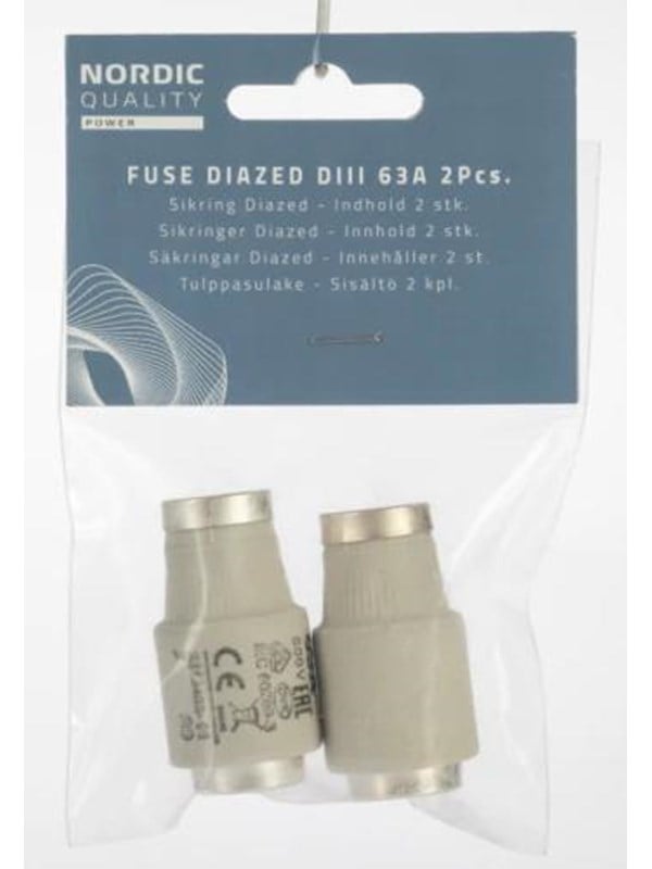 Nordic Quality fuse Diazed DZ 3 63A 2 st