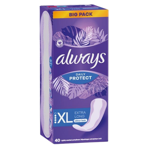 Always Daily Protect XL Extra Long Keveästi Hajustetut Pikkuhousunsuojat - 40 kpl