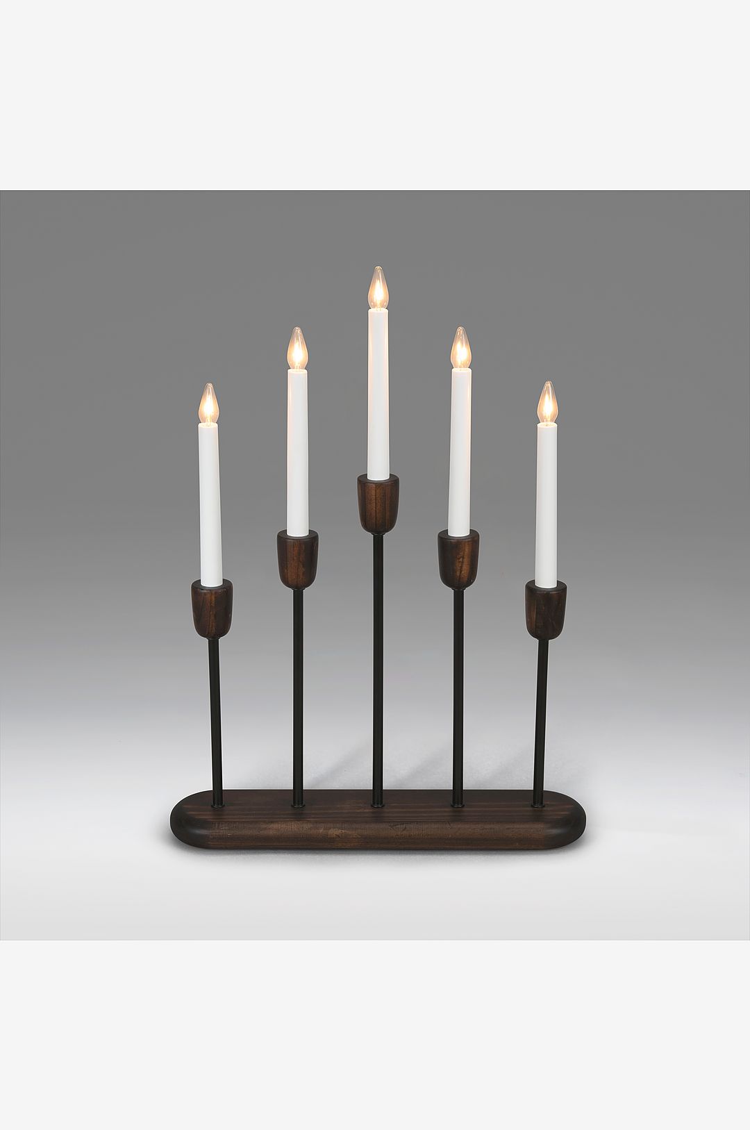 Konstsmide Elljusstake 5-arm 3939-670 Svart/valnöt 5 LED Konstsmide