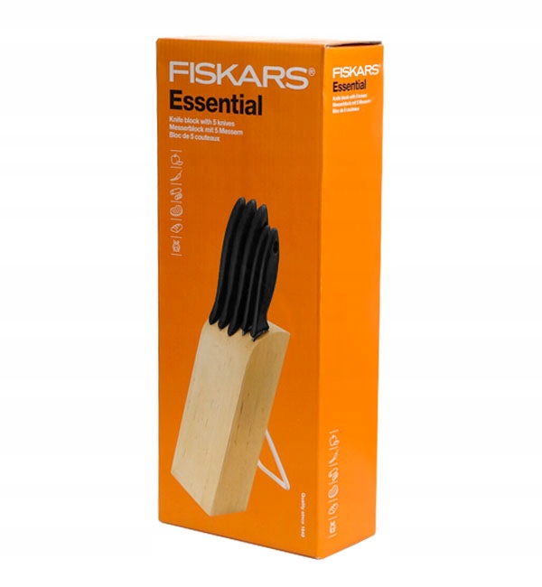Fiskars Essential - Veitsilohko ja veitsisarja - 5 kpl