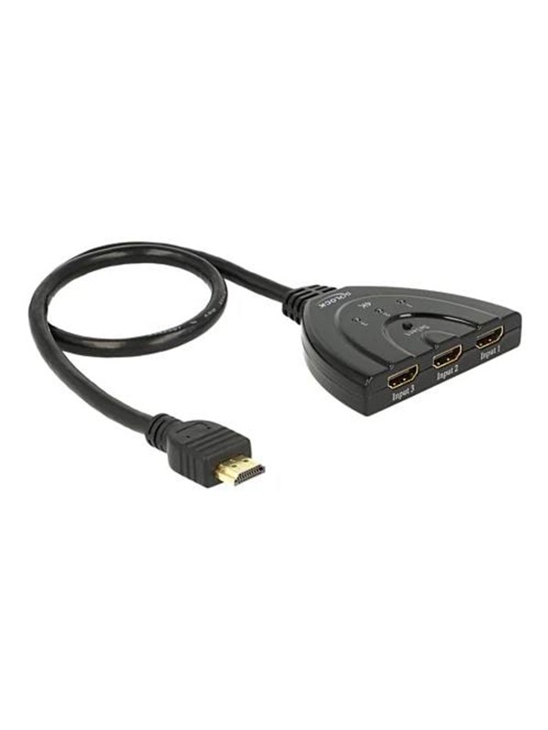 DeLOCK HDMI UHD Switch 3xHDMI>1xHDMI out 4K integrated cable 50 cm