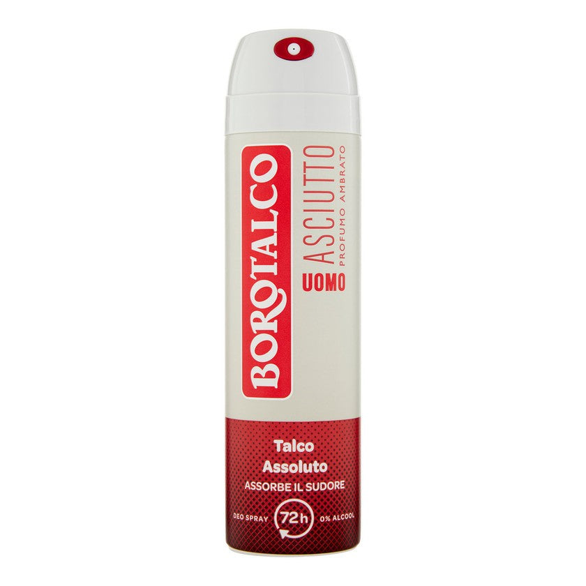Borotalco Miesten deodoranttisuihke, kuiva, meripihkainen tuoksu, 150 ml