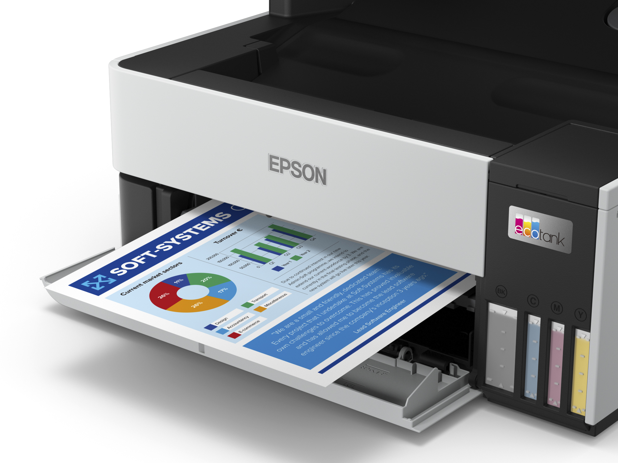 Epson EcoTank ET-5170, Mustesuihku, Väritulostus, 4800 x 1200 DPI, A4, Suoratulostus, Musta, Valkoinen