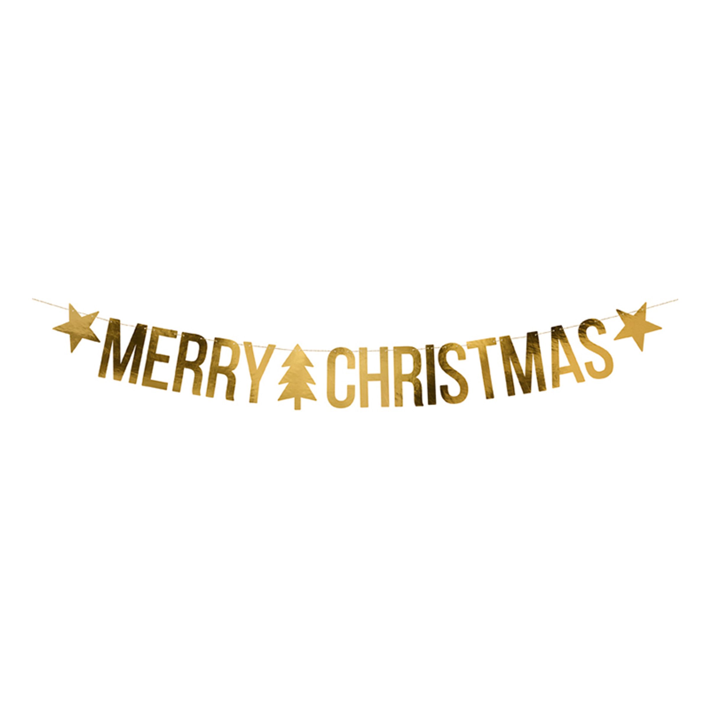 Banneri Merry Christmas, Kulta, 1,5m