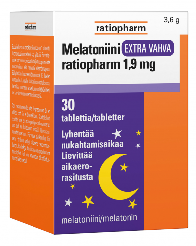 Melatoniini Extra Vahva Ratiopharm 30 tabl 1,9 mg