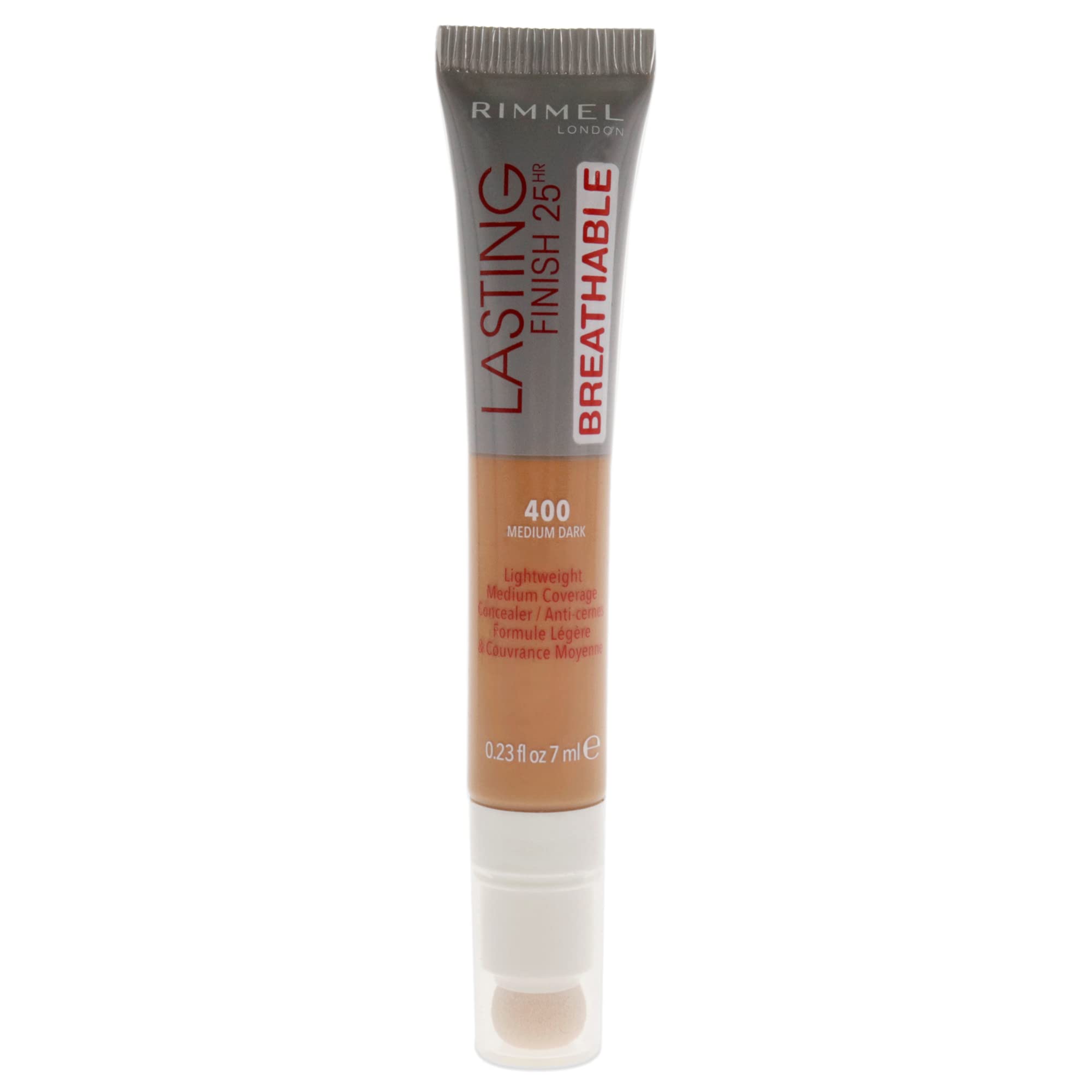 Rimmel London, Kestävä viimeistely, keskipeitto naturale, Cream Concealer, 400, Medium Dark, 7ml