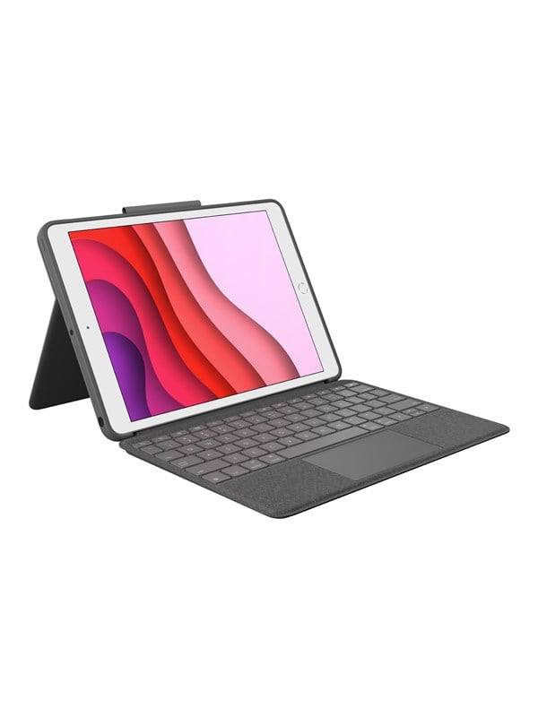 Logitech Combo Touch iPad 7. sukupolvelle - ND - Näppäimistö & Foliosetti - Pohjoismainen - Harmaa