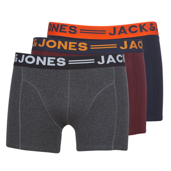 JACK & JONES Bokserishortsit 'Lichfield' laivastonsininen / oranssi / viininpunainen