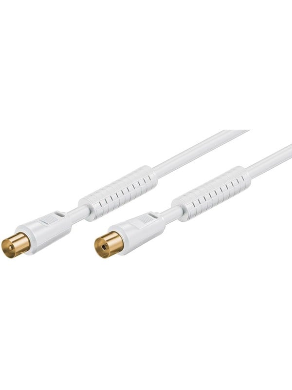 Goobay Antennkabel med ferrit (80 dB), dubbelskärmad koaxial-plugg > koaxial-plugg (helt skärmad)