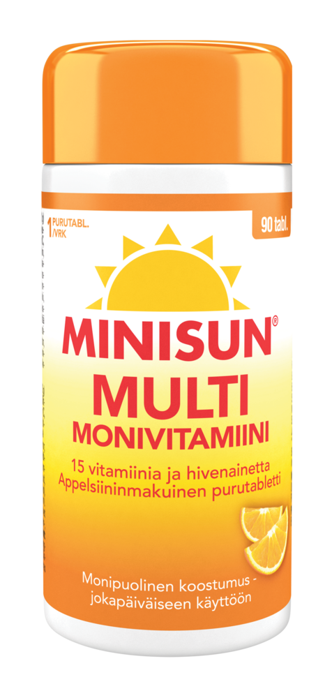 Minisun Monivitamiini Multi appelsiini 90 tabl