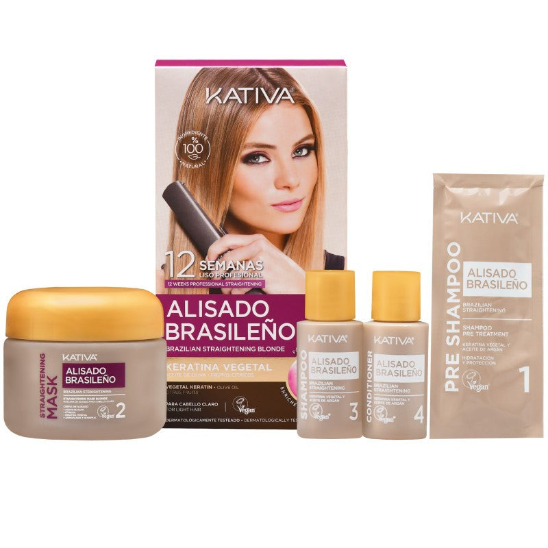 Kativa Ammattimainen brasilialainen Pro Bionda -suoristusrauta, kotelo, 6 kappaletta