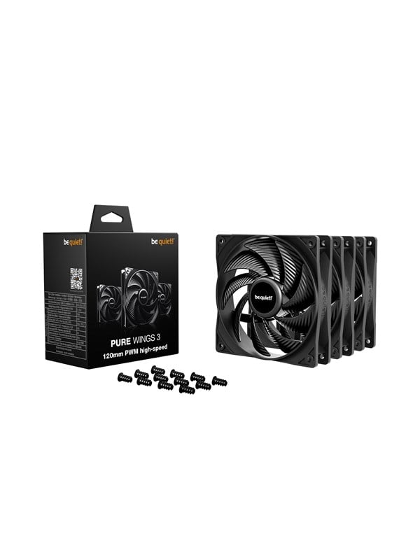 be quiet! Pure Wings 3 120 HS (3-pack) - Kotelotuuletin - 120mm - musta - 30 dBA