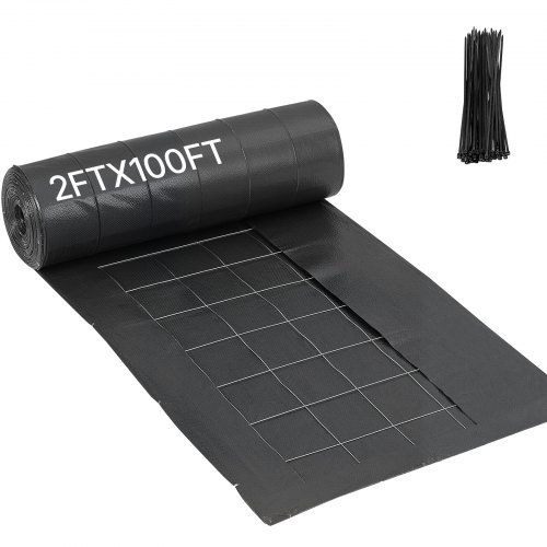 VEVOR Silt Fence Fabric Rolls, 0.6×30.5 m Backed Wire Silt Fence, Erosion Control Fencing for Sediment Retention, Industrial Grade Temporary Tough Polypropylene Fabric for Construction Job Sites