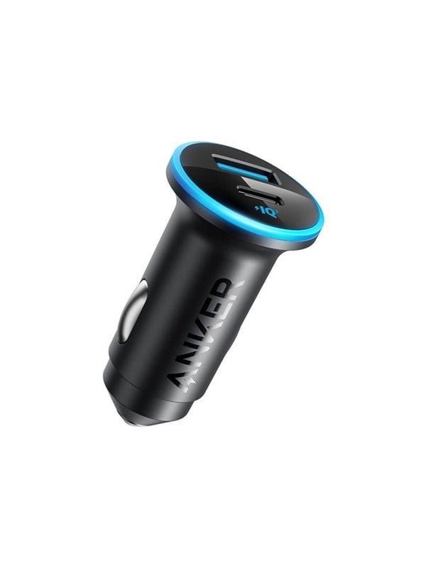 Anker 323 - Autovirtasovitin - 52,5 W - 3 A - IQ 3.0, pikalataus - 2 lähtöliitäntää (USB, 24-nastainen USB-C) - musta
