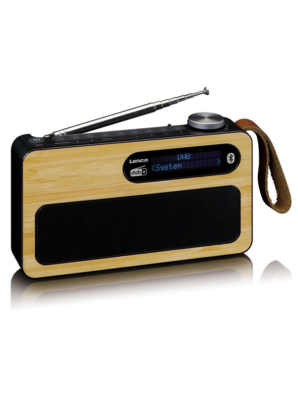Lenco Kannettava DAB+/ FM-radio Bluetooth®:lla Bamboo Musta