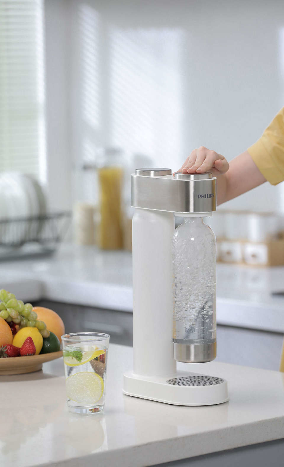 Philips GoZero ADD4902WH - soda maker - brushed stainless steel