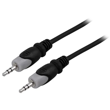 Deltaco MM-151 3,5 mm -audiokaapeli, 3 m, musta/harmaa