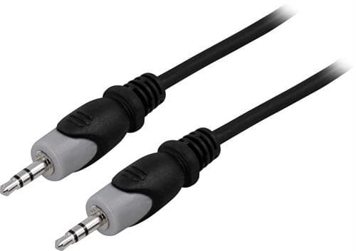 Deltaco MM-151 3,5 mm -audiokaapeli, 3 m, musta/harmaa