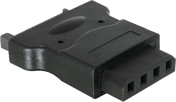 DELTACO virtaliitinsovitin, 15-pin SATA uros - 4-pin Molex naaras