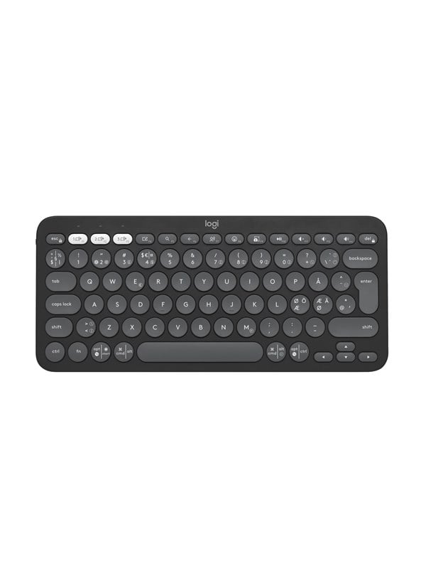 Logitech® | Pebble Keys 2 (K380s) - Tastatur - Bluetooth - Nordisk layout - Tonal-Graphite
