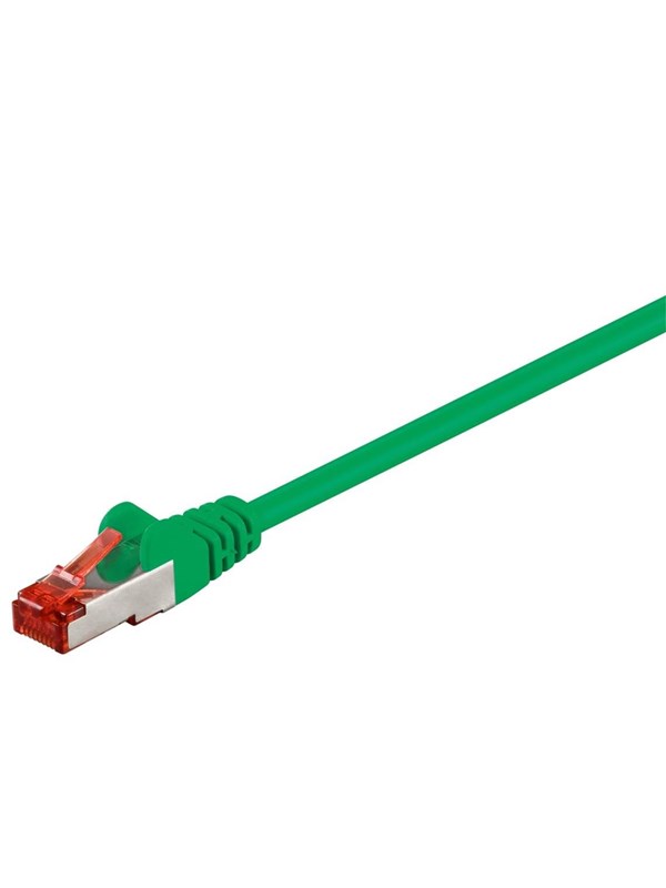 Goobay Patchkabel CAT 6, S/FTP (PiMF), grön, 0,5 m kopparklädd aluminiumtråd (CCA)