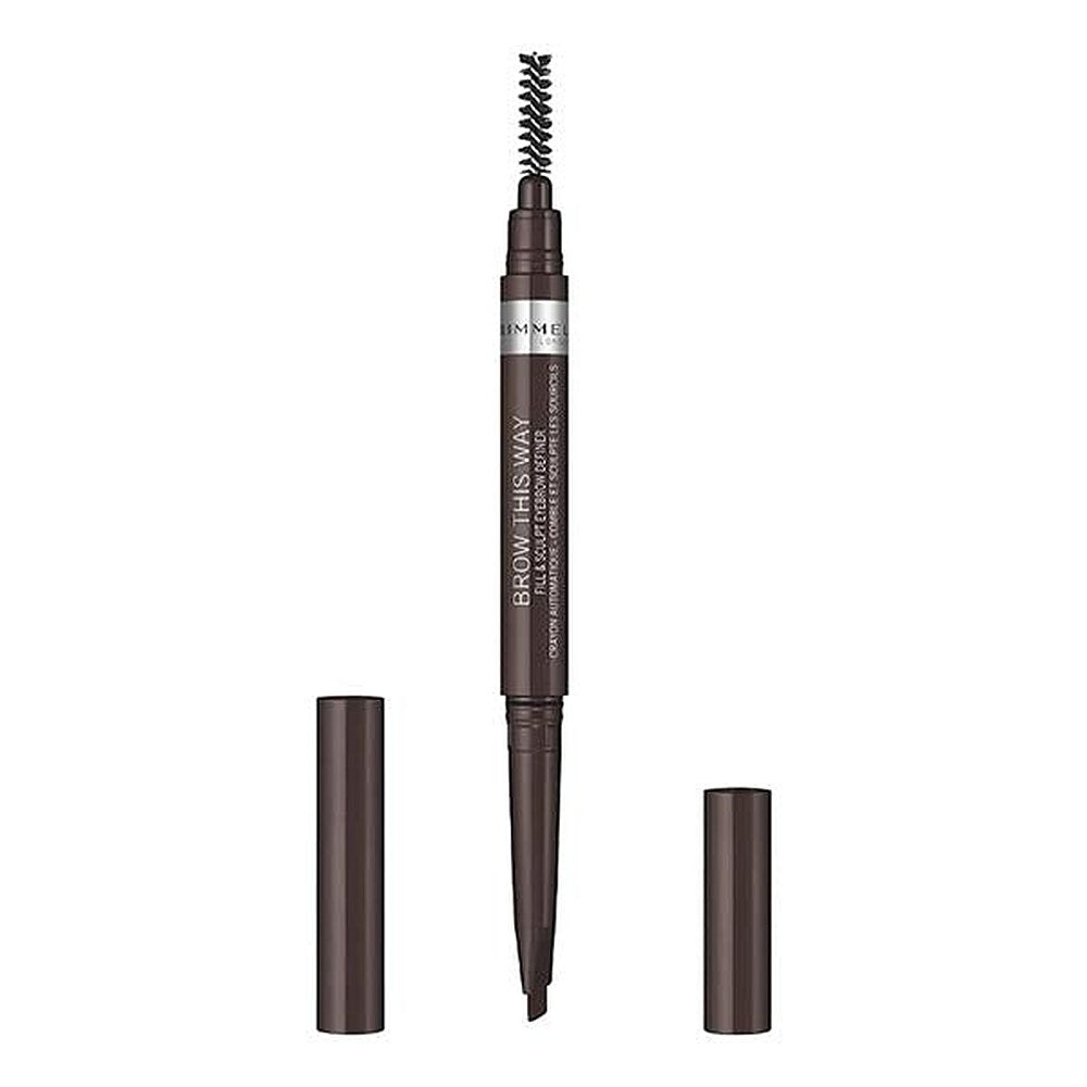 Rimmel Brow This Way 2 in 1 kulmakarvakynä siveltimen värillä 003 Tummanruskea 0,25 g
