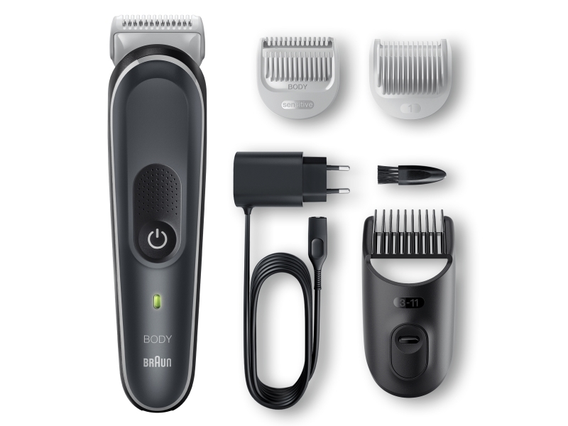 Braun BodyGroomer 5 BG5340 -vartalotrimmeri, musta/hopea
